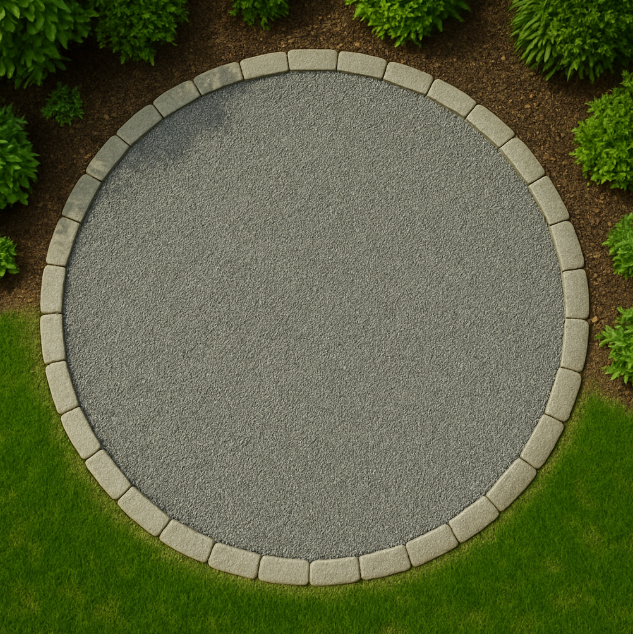 57 Gravel Calculation illustration for circular area