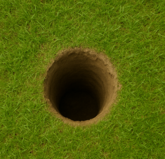 Circular gravel area layout example